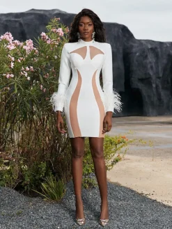 Dresses*Bandage Gabriella Dress In White
