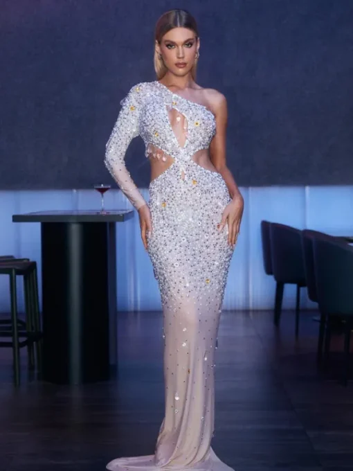 Embellishment | Dresses*Embellishment Gage One Shoulder Cutout Embellished Maxi Dress