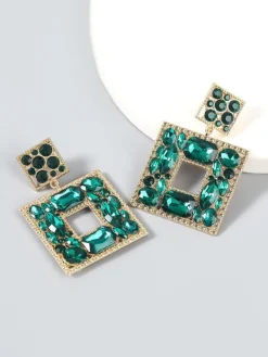 Earrings*Mew Mews Fashion Gem Door Knocker Statement Earrings