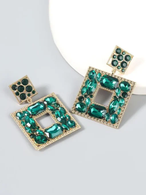 Earrings*Mew Mews Fashion Gem Door Knocker Statement Earrings