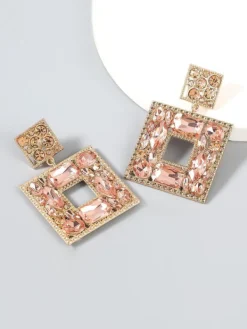 Earrings*Mew Mews Fashion Gem Door Knocker Statement Earrings