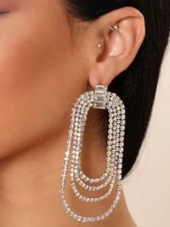 Earrings*Mew Mews Fashion Geneva Diamante Arch Earrings