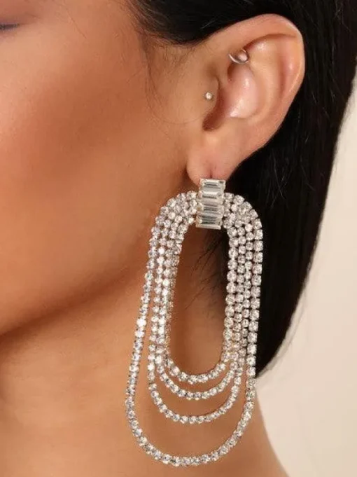 Earrings*Mew Mews Fashion Geneva Diamante Arch Earrings