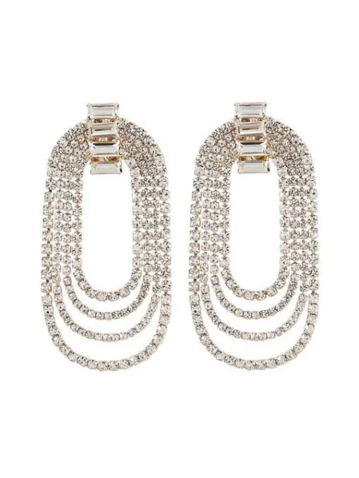 Earrings*Mew Mews Fashion Geneva Diamante Arch Earrings