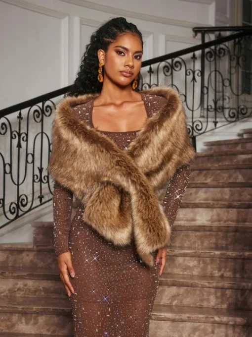 Coats & Jackets*Mew Mews Fashion Günther Faux Fur Wrap