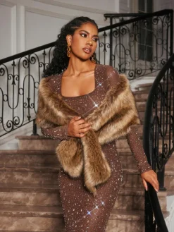 Coats & Jackets*Mew Mews Fashion Günther Faux Fur Wrap