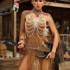 Tops*Mew Mews Fashion O/S Gordon Fringe Pearl Beaded Bralette