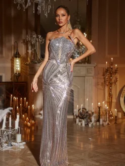 Embellishment | Dresses*Lu Yili Graeden Strapless Sequin Maxi Dress