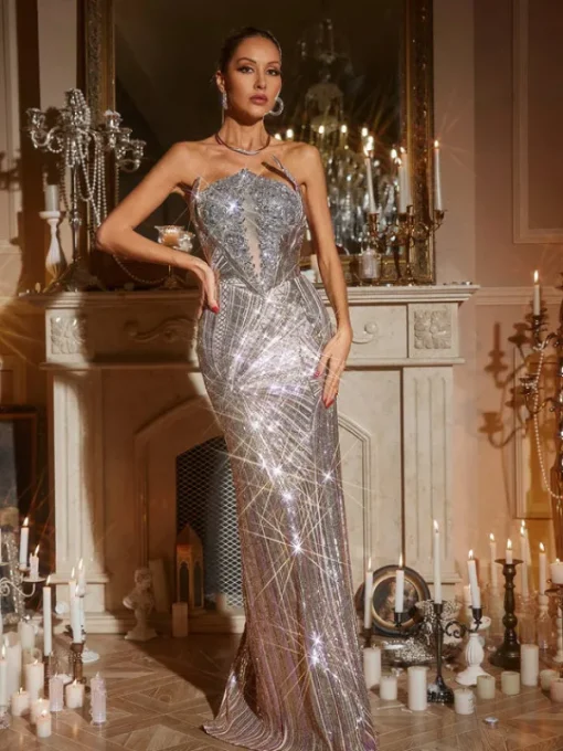 Embellishment | Dresses*Lu Yili Graeden Strapless Sequin Maxi Dress