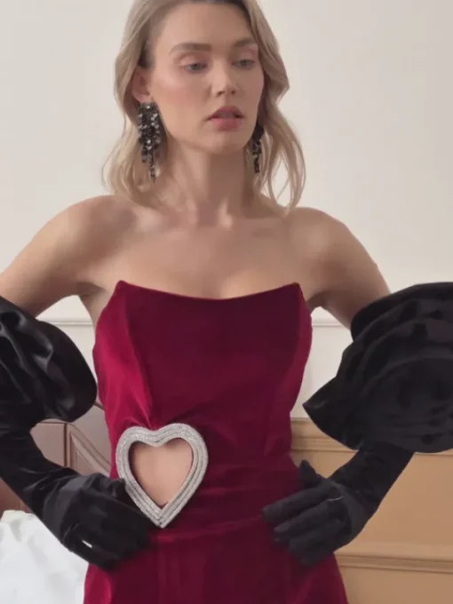 Dresses | Mini Dresses*Mew Mews Fashion Gus Crystal Heart Cutout Velvet Dress