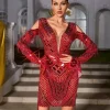 Embellishment | Dresses*Embellishment Gwyndara Rhinestone Fringe Acrylic Mini Dress