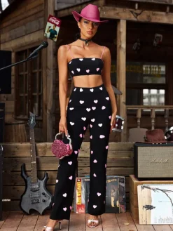 Sets & Co-ords*Mew Mews Fashion Harini Chain Heart Pants Set