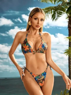 Bikini Sets | Swimwear*Mew Mews Fashion Haxara Floral Leopard Bikini Two Piece Set