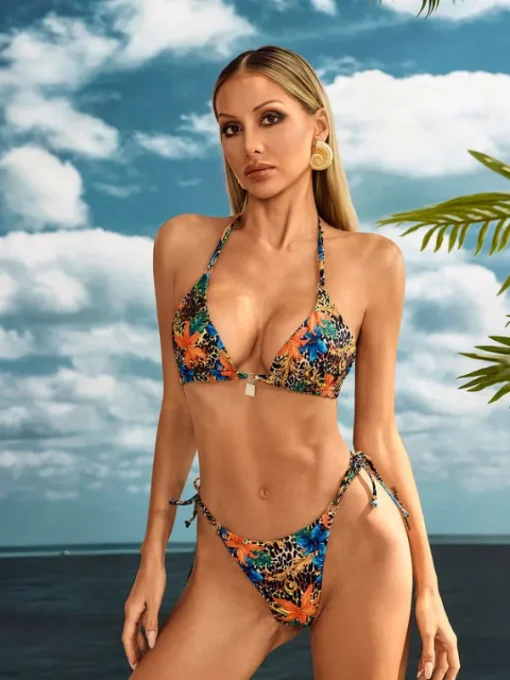 Bikini Sets | Swimwear*Mew Mews Fashion Haxara Floral Leopard Bikini Two Piece Set