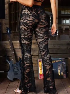 Pants & Shorts*Mew Mews Fashion Hayli See Through Lace Pants