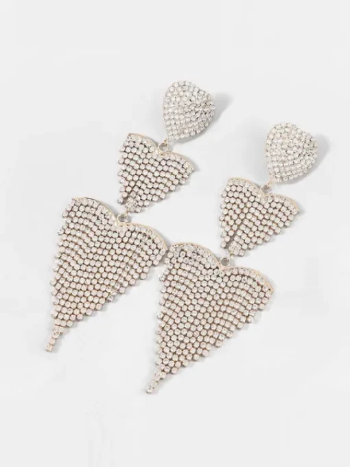 Earrings*Mew Mews Fashion Hazel Heart Tassel Drop Earrings