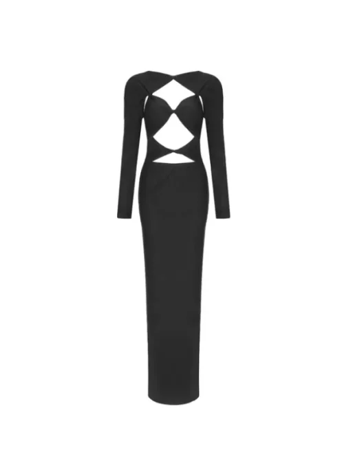 Dresses | Maxi Dresses*Mew Mews Fashion Hedwig Cutout Long Sleeve Maxi Dress In Black