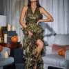 Dresses*Mew Mews Fashion Hirst V Neck Ruched Midi Dress