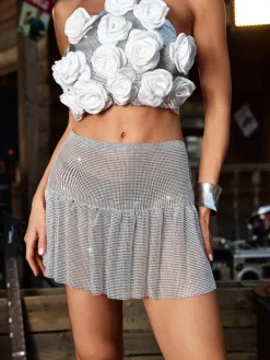 Skirts*Mew Mews Fashion Hollee Crystal Chainmail Skirt