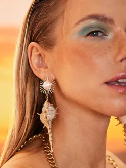 Earrings*Mew Mews Fashion Hoshi Pearl Conch Earrings