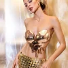 Armor Tops | Tops*Mew Mews Fashion O/S Iago Metallic Heart Drop Armor Top In Rose Gold