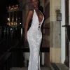 Dresses*Mew Mews Fashion Iduia Backless Cutout Rhinestone Maxi Dress