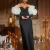 Dresses | Maxi Dresses*Bandage Ifra Off Shoulder Flower Maxi Dress In Black