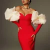 Dresses | Maxi Dresses*Bandage Ifra Off Shoulder Flower Maxi Dress In Red