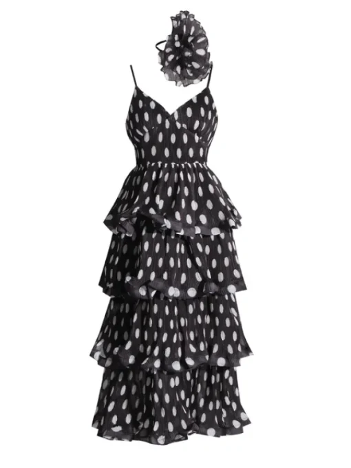 Dresses*Mew Mews Fashion Ilaria Spaghetti Dot Tiered Dress