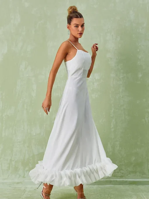 Dresses*Mew Mews Fashion Ilsa Spaghetti Maxi Dress In White