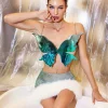 Armor Tops | Tops*Mew Mews Fashion O/S Ilya Butterfly Glossy Armor Top In Blue