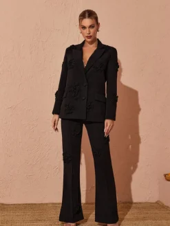 Blazers | Sets & Co-ords*Mew Mews Fashion Indiana Floral Embellished Blazer Set In Black
