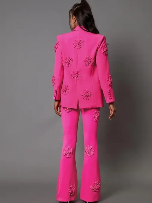 Blazers*Mew Mews Fashion Indiana Floral Embellished Blazer Set In Hot Pink