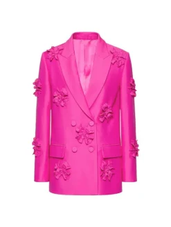 Blazers*Mew Mews Fashion Indiana Floral Embellished Blazer Set In Hot Pink