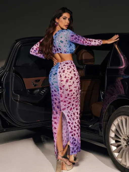 Embellishment | Dresses*Embellishment Issa Ombre Rhinestone Cutout Maxi Dress