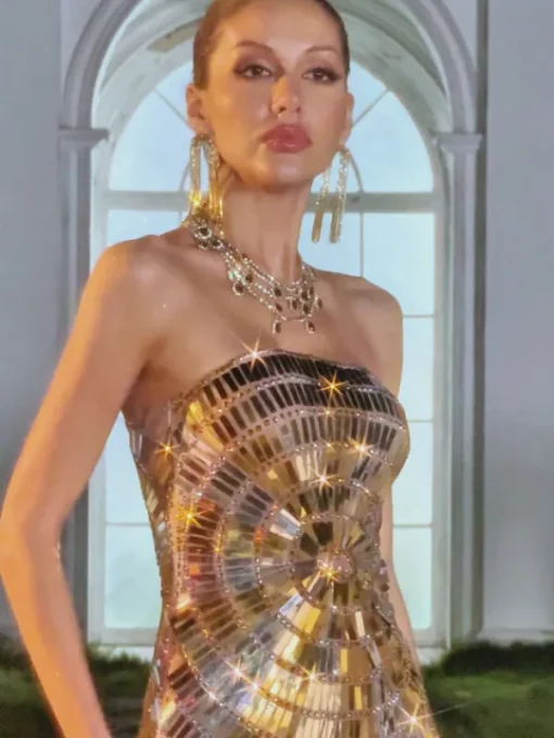 Dresses | Mini Dresses*W Jia Isvyre Strapless Rhinestone Sequin Mini Dress