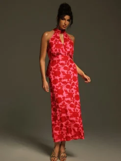 Dresses | Midi Dresses*Mew Mews Fashion Jacki Halterneck Floral Cutout Midi Dress