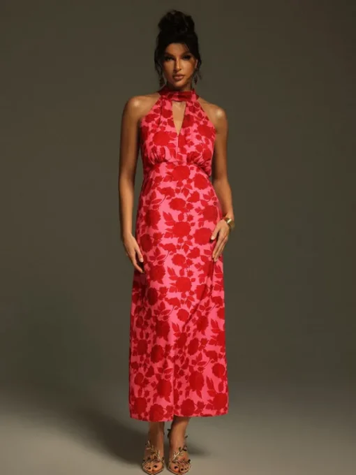 Dresses | Midi Dresses*Mew Mews Fashion Jacki Halterneck Floral Cutout Midi Dress