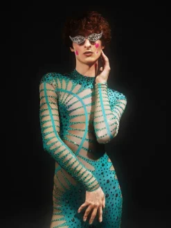 Embellishment*Embellishment Jadon Hollow Printed Rhinestone Jumpsuit
