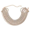 Necklaces*Mew Mews Fashion Jago Multi Layered Crystal Necklace In Gold