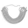 Necklaces*Mew Mews Fashion Jago Multi Layered Crystal Necklace In Silver