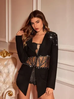 Sets & Co-ords*Mew Mews Fashion Jakobe Rhinestone Cutout Blazer Set