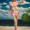 Jumpsuits & Romper*W Jia O/S Jamshid Long Sleeve Flower Mesh Jumpsuit