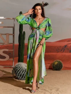 Dresses | Maxi Dresses*Mew Mews Fashion Janay Printed Cutout Maxi Dress