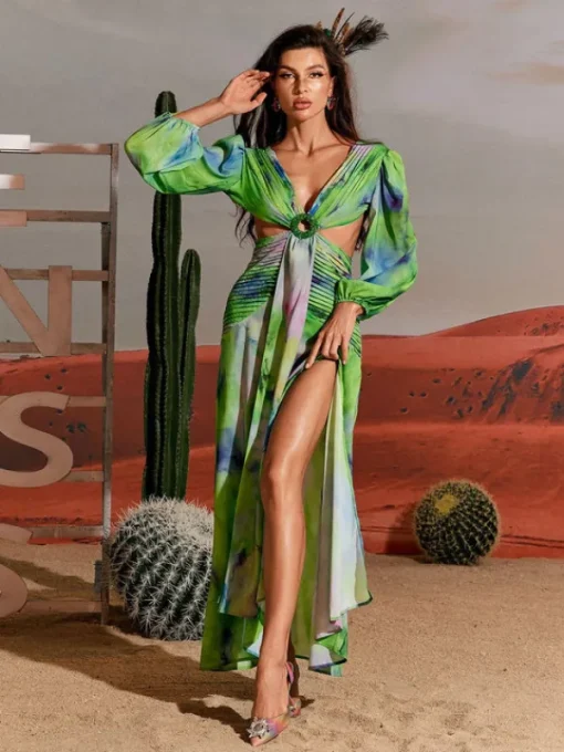 Dresses | Maxi Dresses*Mew Mews Fashion Janay Printed Cutout Maxi Dress