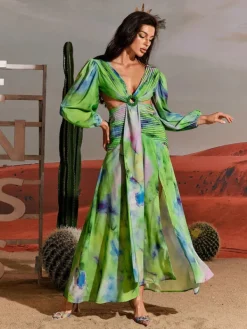 Dresses | Maxi Dresses*Mew Mews Fashion Janay Printed Cutout Maxi Dress