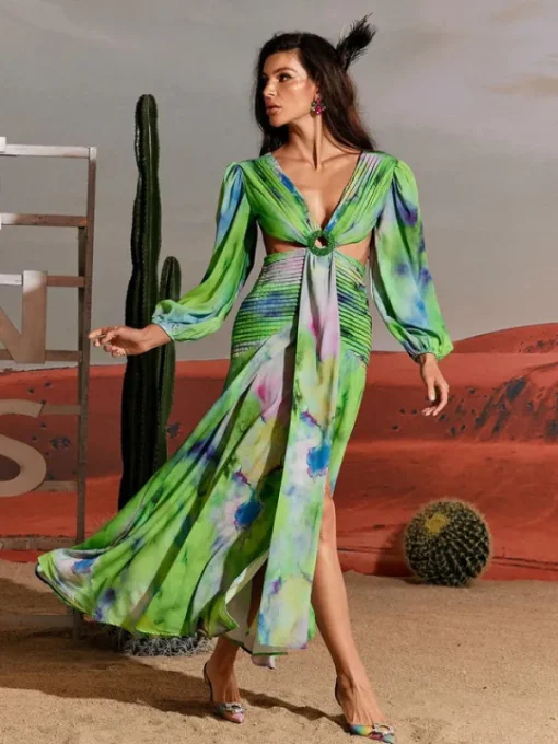 Dresses | Maxi Dresses*Mew Mews Fashion Janay Printed Cutout Maxi Dress