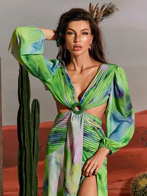 Dresses | Maxi Dresses*Mew Mews Fashion Janay Printed Cutout Maxi Dress