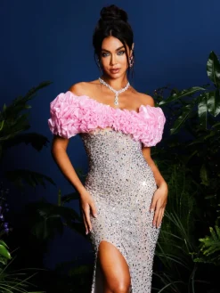 Embellishment | Dresses*Embellishment Janiela Strapless Rhinestone Split Maxi Dress