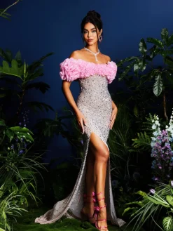 Embellishment | Dresses*Embellishment Janiela Strapless Rhinestone Split Maxi Dress